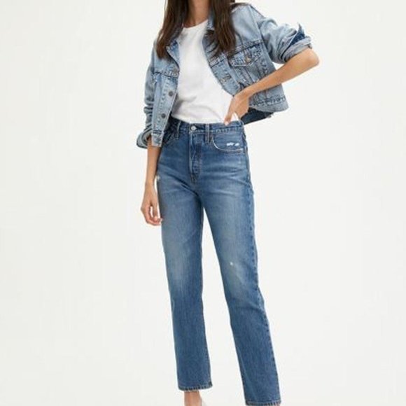 LEVIS 501 Org Fit Wom Jeans W28 L32 Athens Dark Wash - Picture 2 of 15